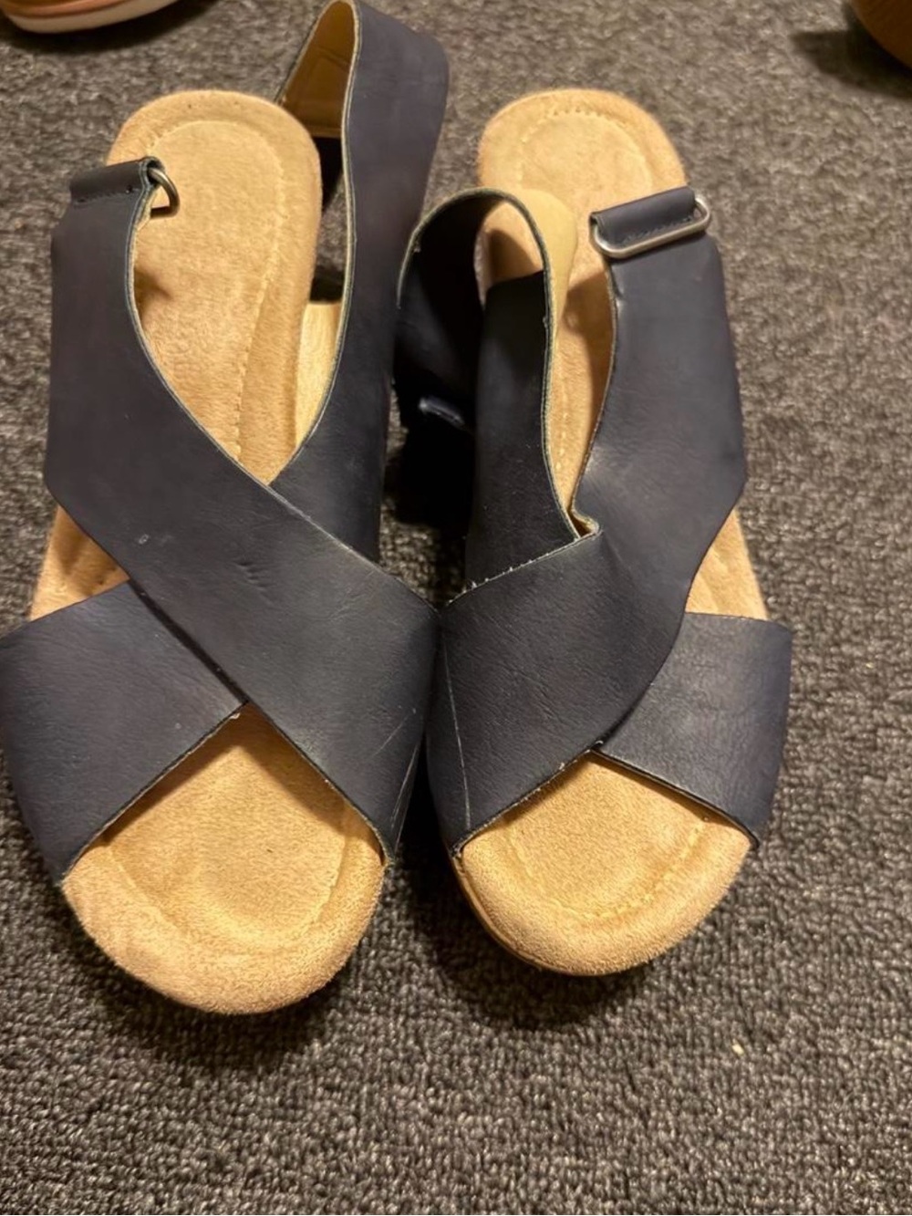 Clarks navy blue Crisscross Slingback Sandals